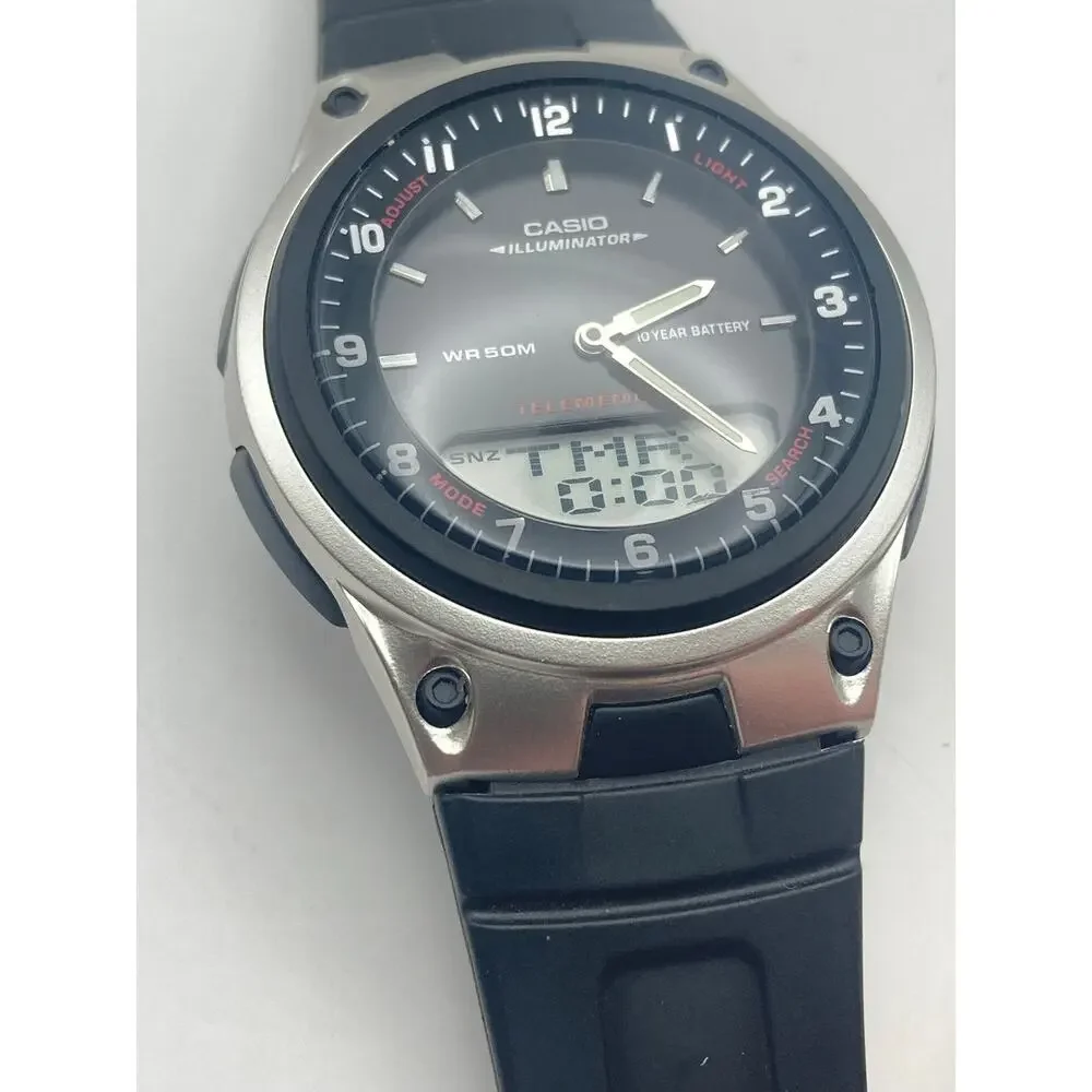 Casio Telememo Sports Analog Digital Combo Mens Watch 40mm - Adjustable -WR 50m